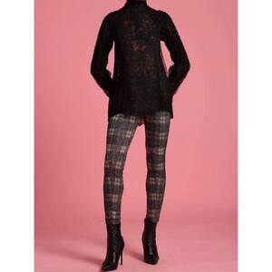 NEW IN EARNEST zip neck lace tunic in black